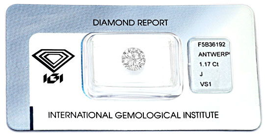 Foto 1 - Diamant 1,17 VS1 Crystal Brillant IGI Gutachten Diamond, D5937