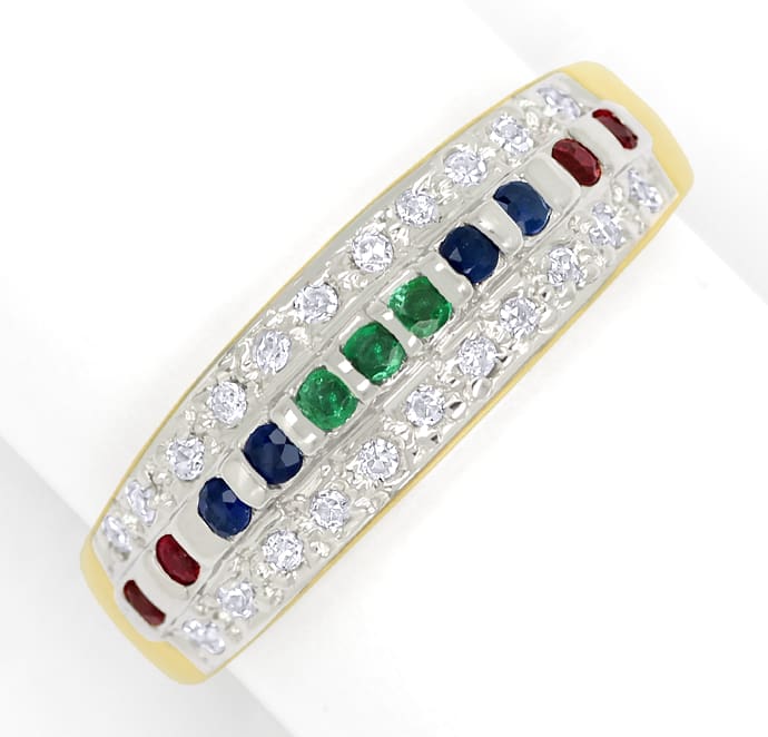 Foto 2 - Diamanten-Bandring in Multicolor Rubine Safire Smaragde, S1704