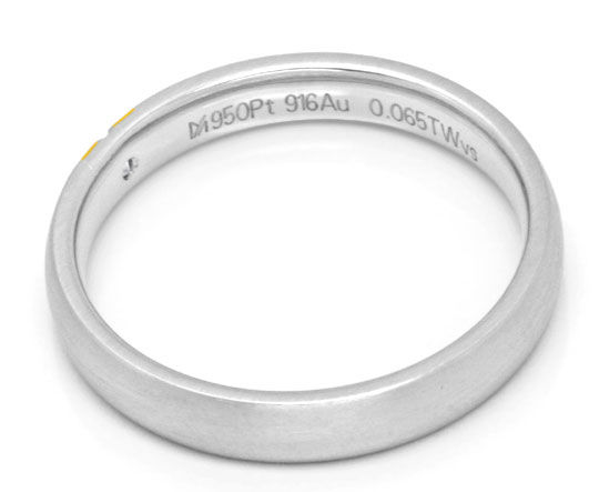 Foto 3 - Platin Brillant-Ring mit Gelbgold Streifen, S6521
