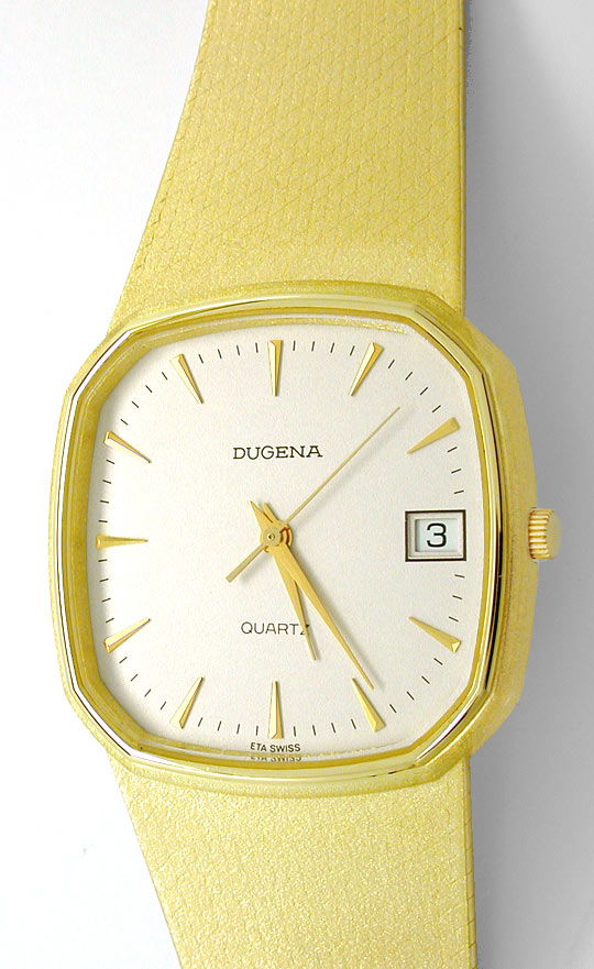 Foto 2 - Dugena Herren-Armbanduhr 14K Gelbgold Topuhr Neuzustand, U1113